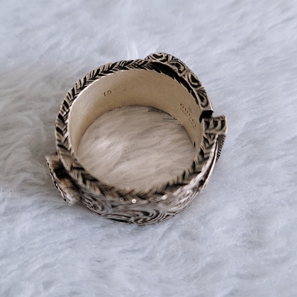 Authentic Gucci Garden Sliver Oxidised Buckle Ring With interlocking G LOGO - Picture 10 of 16